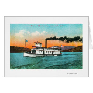 Ansicht des Dampfer-Flyers auf dem See