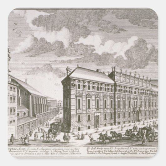 Ansicht des Dorotheergasse Darstellens Quadratischer Aufkleber (Vorderseite)