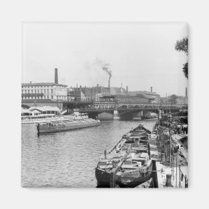 Ansicht des Fluss-Gelages, Berlin, c.1910 Magnet