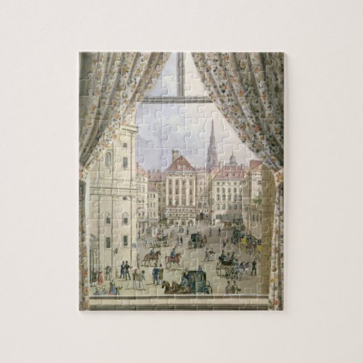Ansicht des Freyung, Wien, 1825 (Gouache auf pape Puzzle (Vertikal)