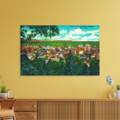 Ansicht des Geschäftsbereichs vom Cliff Drive Leinwanddruck (Insitu (Wohnzimmer))