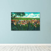 Ansicht des Geschäftsbereichs vom Cliff Drive Leinwanddruck (Insitu (Holzboden))