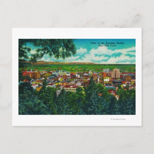 Ansicht des Geschäftsbereichs vom Cliff Drive Postkarte (Vorderseite)