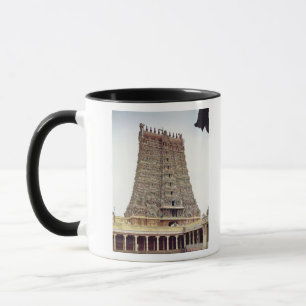 Ansicht des geschnitzten Äußeren des Südgopuram Tasse
