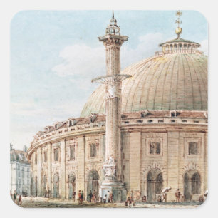 Ansicht des Getreidemarktes Quadratischer Aufkleber