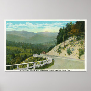 Ansicht des gezierten Hügels vor Keene Tal Poster