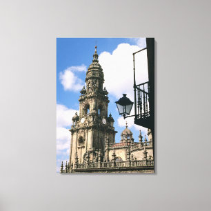 Ansicht des Glockenturms an der Ecke von Leinwanddruck