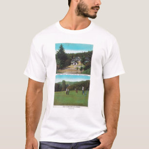 Ansicht des Golf-Kurses, Krokett-Boden, Hütten T-Shirt