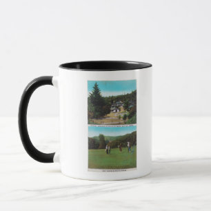 Ansicht des Golf-Kurses, Krokett-Boden, Hütten Tasse