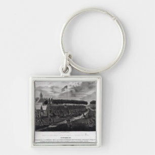 Ansicht des großen Vertrags hielt am Grasland DU Schlüsselanhänger