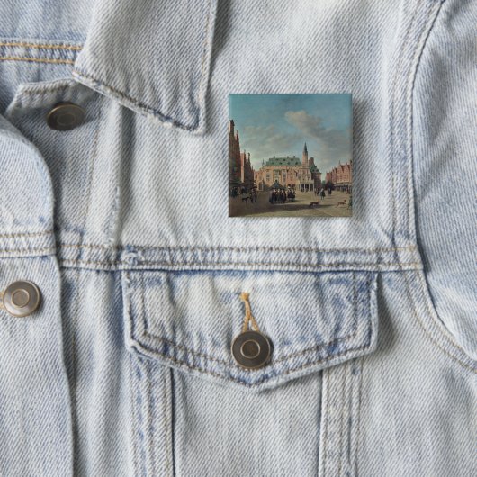 Ansicht des Grote Markt in Haarlem Button (Beispiel)