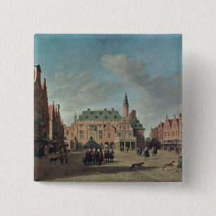 Ansicht des Grote Markt in Haarlem Button