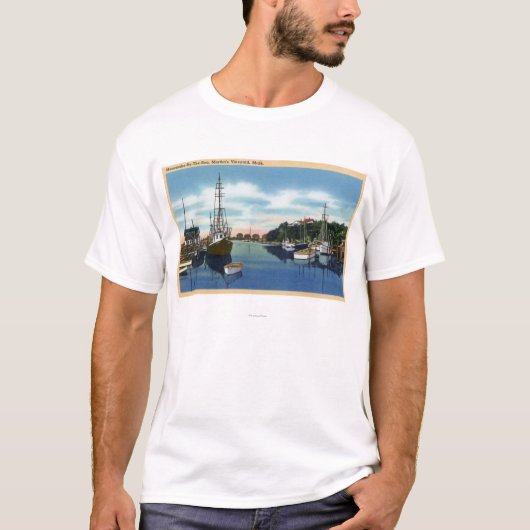 Ansicht des Hafens, Martha's Vineyard T-Shirt (Vorderseite)