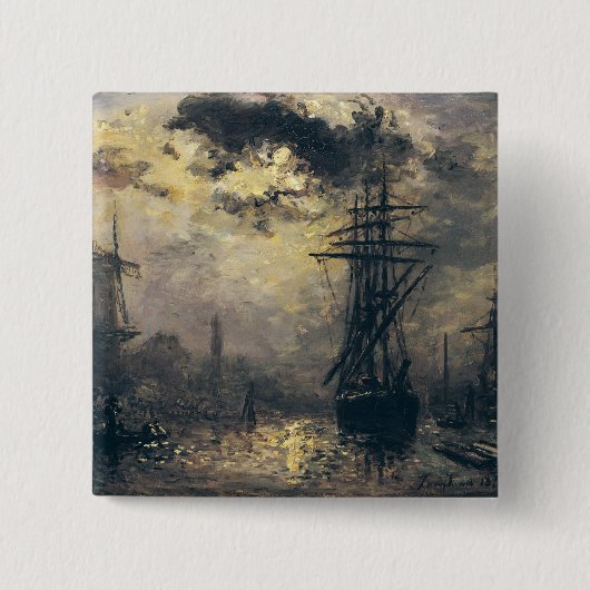 Ansicht des Hafens oder die Windmühlen herein Button (Vorderseite)