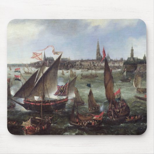 Ansicht des Hafens von Antwerpen Mousepad (Vorne)