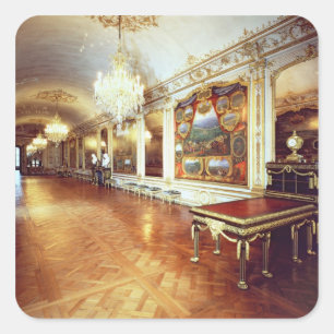 Ansicht des Halls von Kämpfen Quadratischer Aufkleber