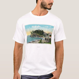 Ansicht des Hauptder leuchtturm-und der Eule T-Shirt