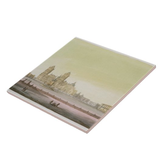 Ansicht des Hauptplatzes in Mexiko City Fliese (Seite)