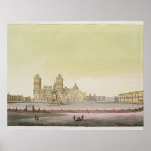 Ansicht des Hauptplatzes in Mexiko City Poster
