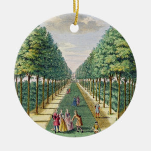 Ansicht des Holzes zum Haus und zur Seitenallee Keramik Ornament