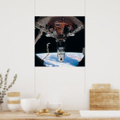 Ansicht des Hubble-Teleskops, mit Endeavour angedo Poster (Küche)