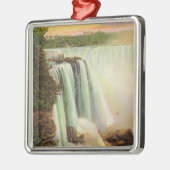 Ansicht des Hufeisens fällt von der Ziegen-Insel Silbernes Ornament (Links)