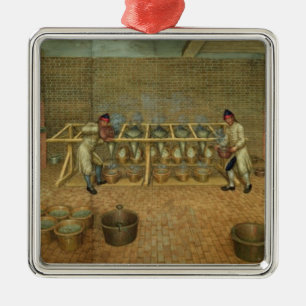 Ansicht des Innenraums des Labors Ornament Aus Metall