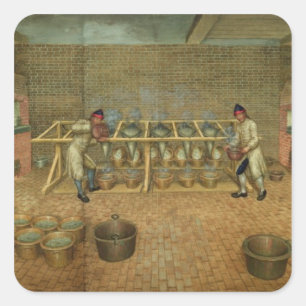Ansicht des Innenraums des Labors Quadratischer Aufkleber