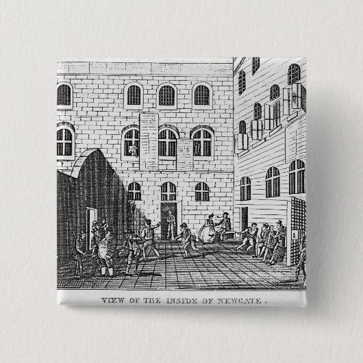 Ansicht des Inneres von Newgate, 1809 Button (Vorderseite)
