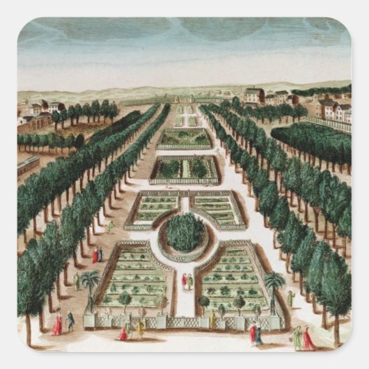 Ansicht des Jardin des Plantes Quadratischer Aufkleber (Vorderseite)