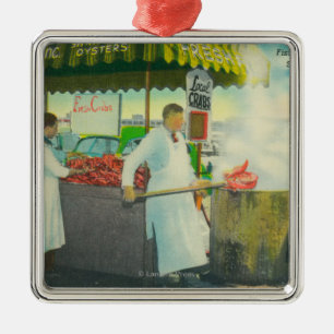 Ansicht des Kais des Fischers, Krabben-Erhalten Silbernes Ornament