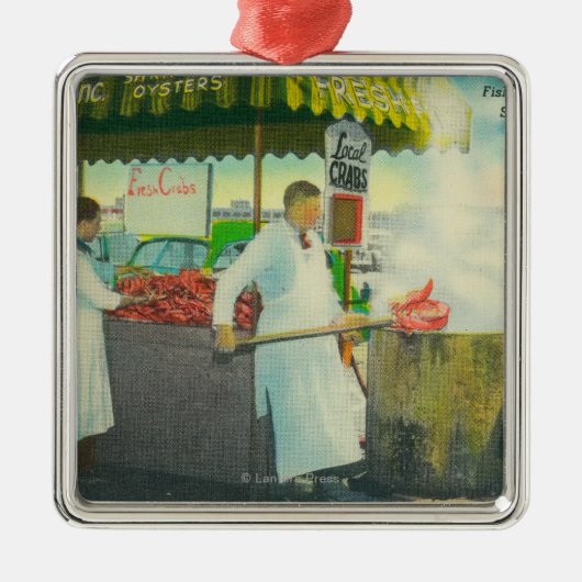 Ansicht des Kais des Fischers, Krabben-Erhalten Silbernes Ornament (Vorne)