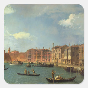 Ansicht des Kanals von Santa Chiara, Venedig Quadratischer Aufkleber