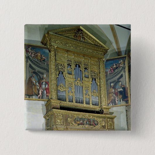 Ansicht des Kirchenorgans, c.1590 Button (Vorderseite)
