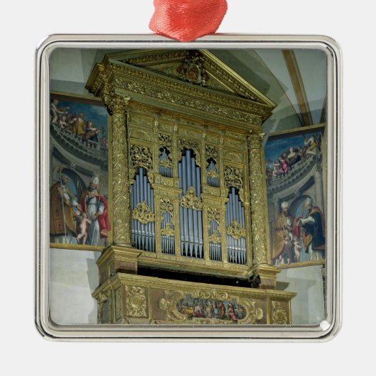 Ansicht des Kirchenorgans, c.1590 Ornament Aus Metall (Vorne)