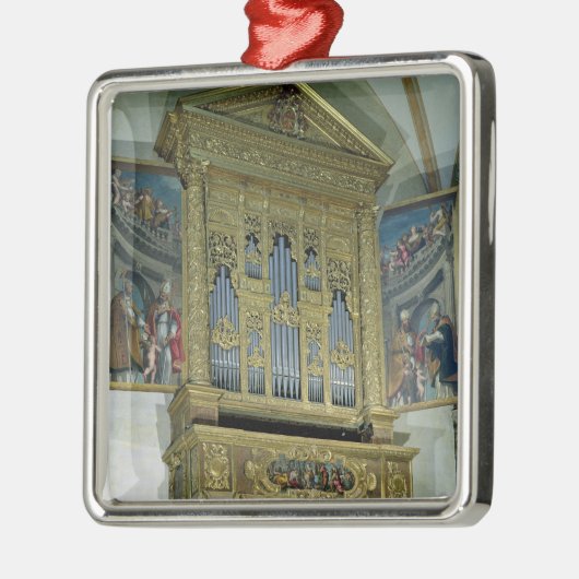 Ansicht des Kirchenorgans, c.1590 Ornament Aus Metall (Links)