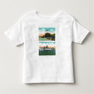 Ansicht des Klippen-Strand-Bad-Hauses Kleinkind T-shirt