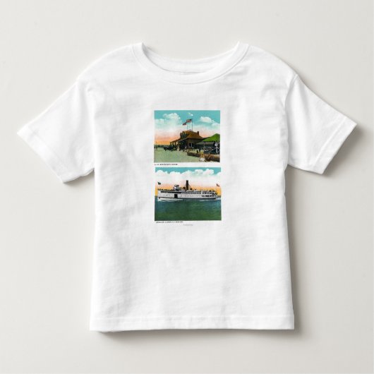 Ansicht des Klippen-Strand-Bad-Hauses Kleinkind T-shirt (Vorderseite)
