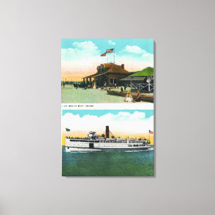 Ansicht des Klippen-Strand-Bad-Hauses Leinwanddruck