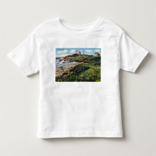 Ansicht des Klumpen-Leuchtturmes von York-Strand Kleinkind T-shirt (Vorderseite)