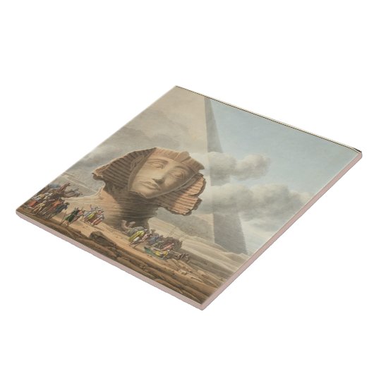 Ansicht des Kopfes der Sphinxes und der Pyramide Fliese (Seite)