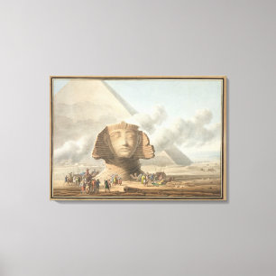 Ansicht des Kopfes der Sphinxes und der Pyramide Leinwanddruck