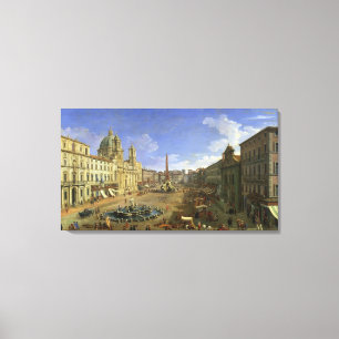 Ansicht des Marktplatzes Navona, Rom Leinwanddruck