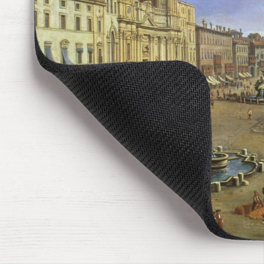 Ansicht des Marktplatzes Navona, Rom Mousepad (Ecke)