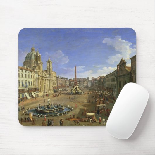 Ansicht des Marktplatzes Navona, Rom Mousepad (Mit Mouse)
