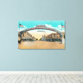 Ansicht des Modesto begrüßend ArchModesto, CA Leinwanddruck (Insitu (Holzboden))