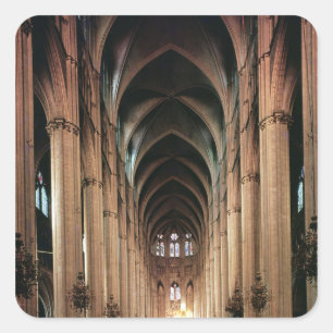 Ansicht des Nave, 1225-50 Quadratischer Aufkleber