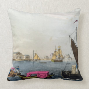 Ansicht des Neva, des Hafens und des Austausches Kissen