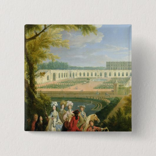 Ansicht des Orangerie in Versailles, nach 1697 Button (Vorderseite)