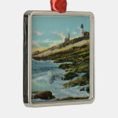 Ansicht des Pemaquid Leuchtturmes Silbernes Ornament (Rechts)